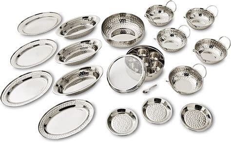 hammered stainless steel spice box|Tower T700064 17 Piece Hammered Balti Set, Indian Feast, .